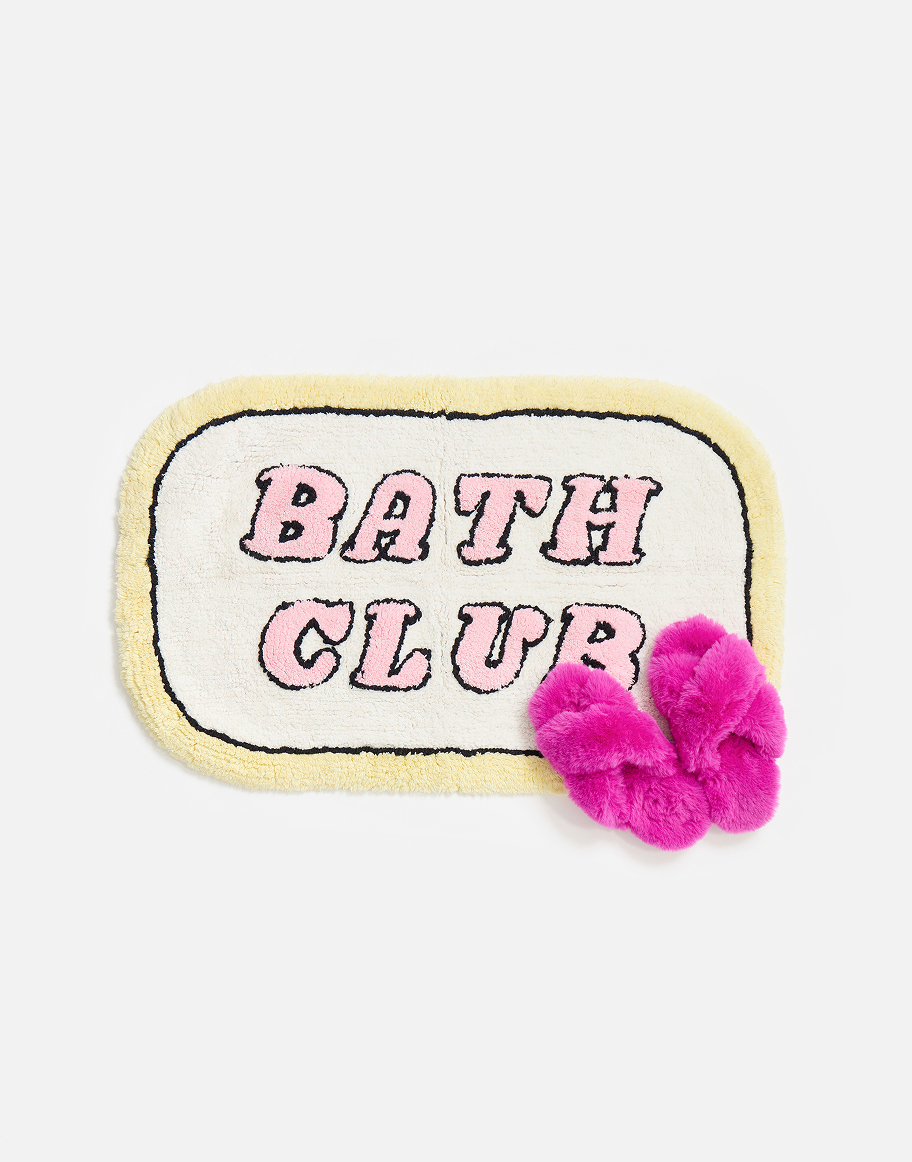 Pink & Yellow Bath Club Rounded Bath Mat